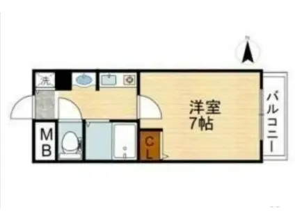 プリモスタジオ(1K/8階)の間取り写真