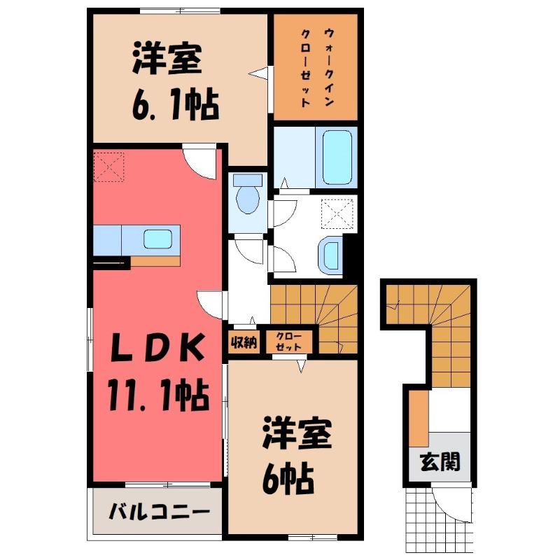 HYソレイユ A(2LDK/2階)の間取り写真