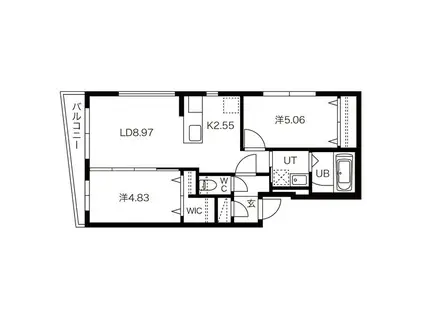 ソティーヌ手稲(2LDK/1階)の間取り写真
