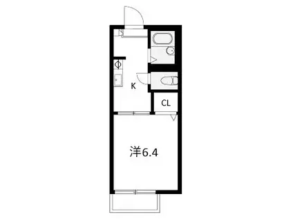 エリゼぐみょう寺(1K/1階)の間取り写真