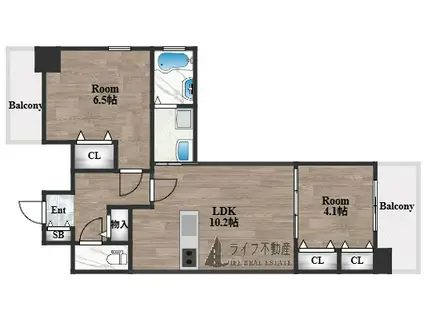 BO BEDRE MIKURIYA(2LDK/2階)の間取り写真