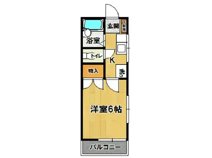 ヨークフォルテ(1K/2階)の間取り写真