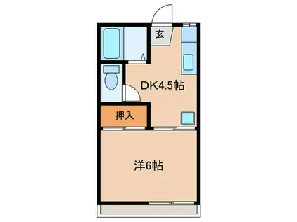 泉ガーデンII(1DK/2階)の間取り写真