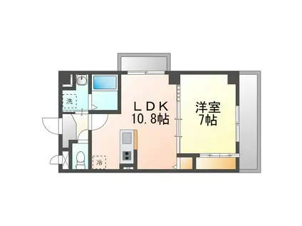 SAKURA RESIDENCE(1LDK/2階)の間取り写真