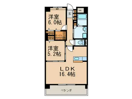 JR香椎線 須恵駅 徒歩34分 5階建 築19年(2LDK/3階)の間取り写真