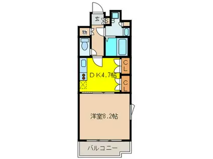 ポートヴィラ靱公園(1DK/5階)の間取り写真