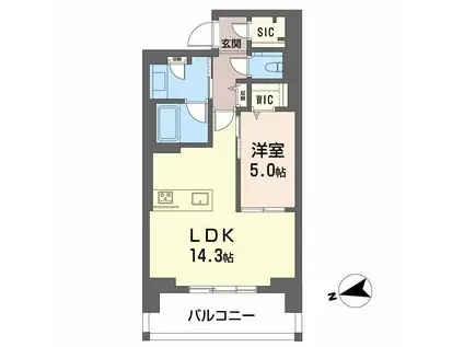 シャーメゾンステージ 中央通(1LDK/14階)の間取り写真