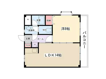 ルミエール北里(1LDK/2階)の間取り写真