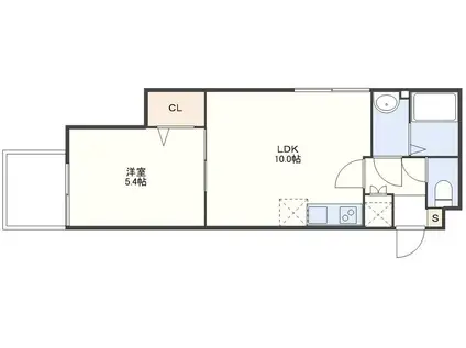 プレジデント滑石通(1LDK/2階)の間取り写真