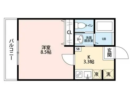 ルミエール(1K/1階)の間取り写真