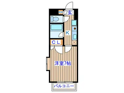 リエス台原(1K/5階)の間取り写真