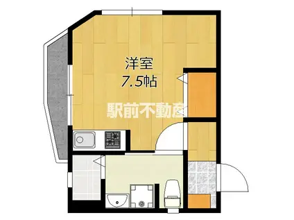 エトランゼ1高宮(ワンルーム/3階)の間取り写真