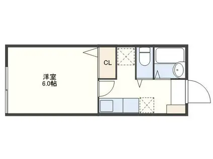 有明ハイツ(1K/3階)の間取り写真