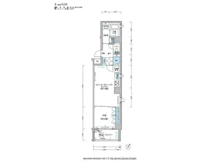BAUHINIA AKASAKA(1LDK/6階)の間取り写真