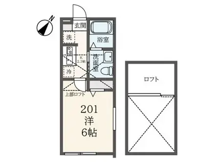 レジェンド・スクエア横濱ー鶴ヶ峰 III(1K/2階)の間取り写真