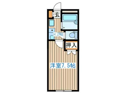 エトワール八乙女(1K/1階)の間取り写真