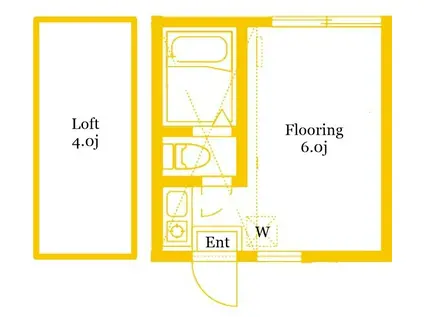ユナイト大島上町 ポール・デュカス(ワンルーム/2階)の間取り写真