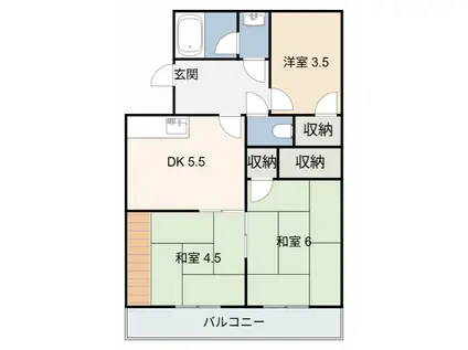 すみれハイツ(3DK/3階)の間取り写真