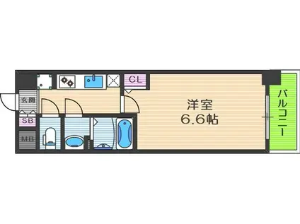 プレサンス梅田北オール(1K/2階)の間取り写真