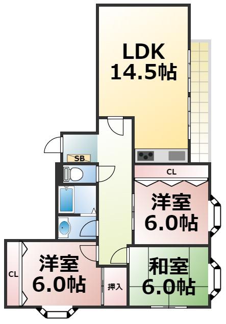 ゴッドフィールドII(3LDK/10階)の間取り写真