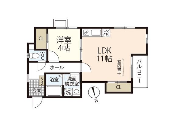ココメゾン(1LDK/2階)の間取り写真