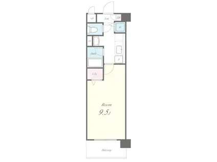 ツルトスコ南落合(1K/5階)の間取り写真