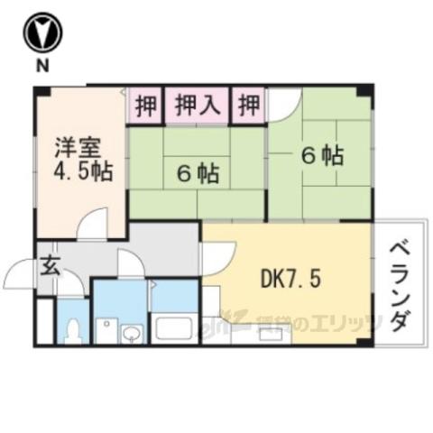 ファミール12(2DK/2階)の間取り写真