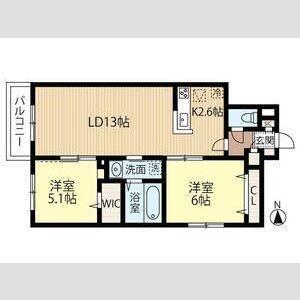 AYA HILLS(2LDK/3階)の間取り写真