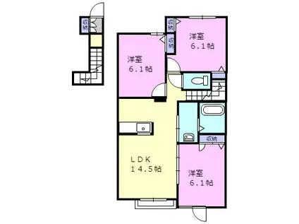 シャーメゾンベネフィットII(3LDK/2階)の間取り写真