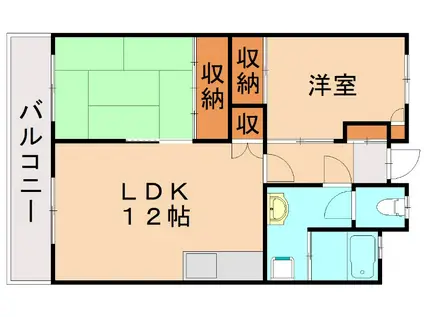 レジデンス安戸(2LDK/4階)の間取り写真