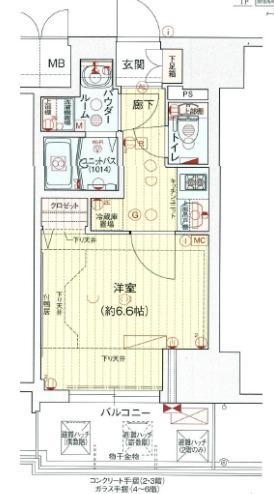 プレサンス神戸元町ミューズ(1K/3階)の間取り写真