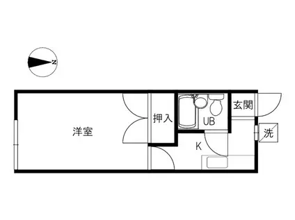 コーポ白山(1K/2階)の間取り写真