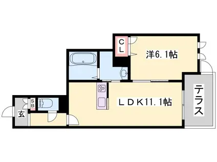 リメインらかんN棟(1LDK/3階)の間取り写真