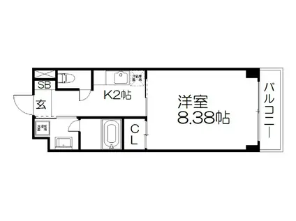 PINE館I(1K/3階)の間取り写真