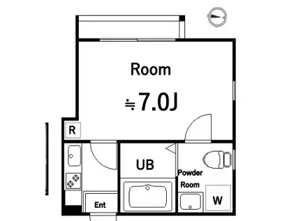 クロス上板橋(1K/1階)の間取り写真
