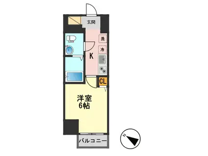 GENOVIA青砥SKYGARDEN(1K/6階)の間取り写真