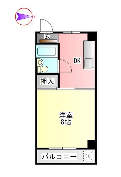 ラミア・カーサ(1DK/3階)の間取り写真