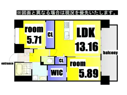 LEGEND高見(2LDK/7階)の間取り写真