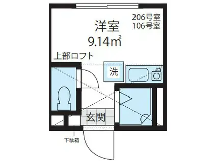 BELFORMA(ワンルーム/2階)の間取り写真