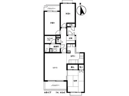 カサ・デ高井戸(3LDK/1階)の間取り写真
