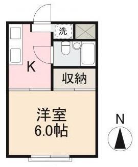 春日Kコーポ(1K/1階)の間取り写真