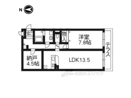 ガーデンヒル鳴滝(2LDK/1階)の間取り写真
