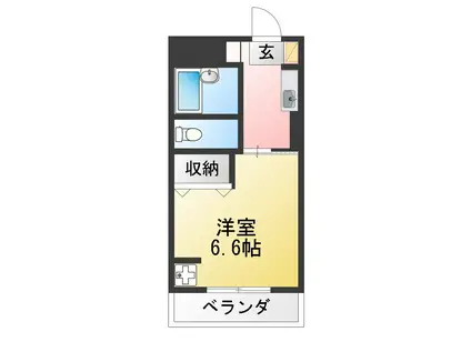 サウスバレーハイツ(ワンルーム/1階)の間取り写真