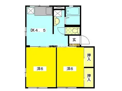 ソファレ(2DK/1階)の間取り写真