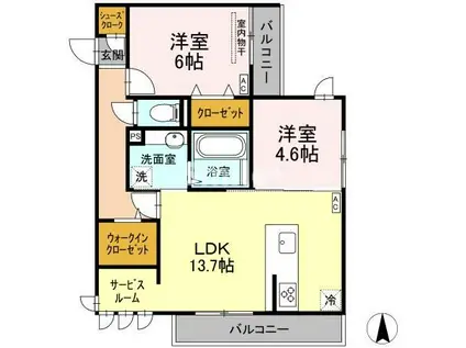 RITZ HOUSE NODA(2LDK/3階)の間取り写真