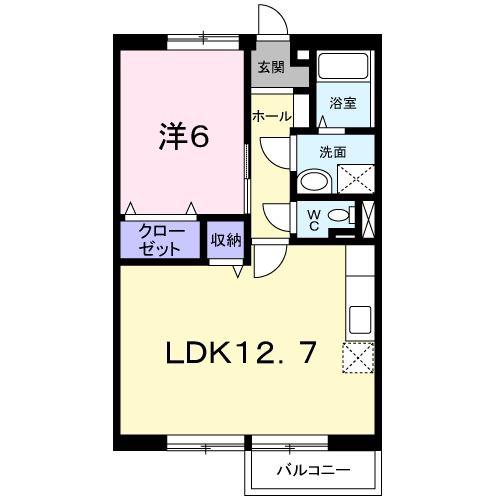 アメニティハイツカワシマA(1LDK/2階)の間取り写真