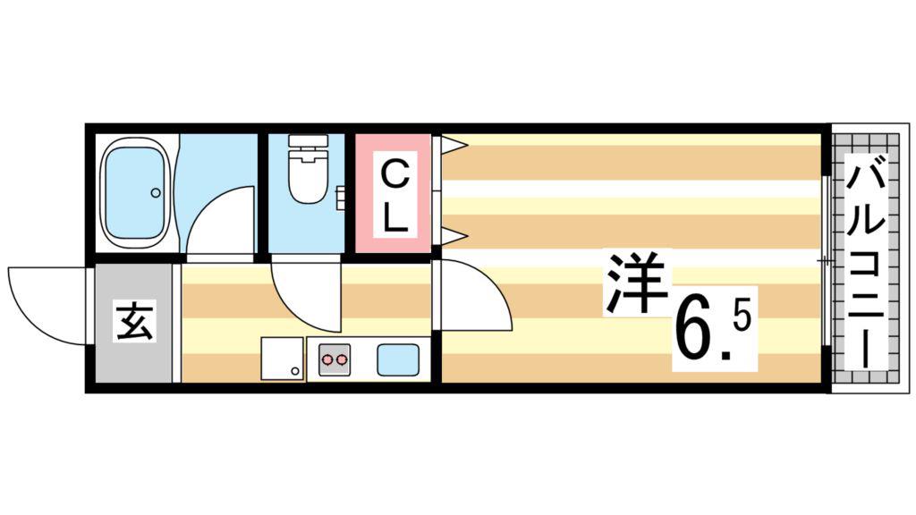 相互ハイツ(ワンルーム/4階)の間取り写真