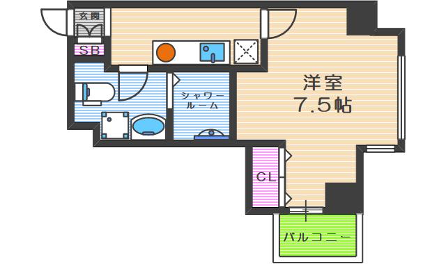 HR・FRONT・REGALドームウエスト(1K/2階)の間取り写真