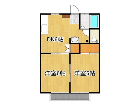 ピアハイツMK(2DK/1階)の間取り写真