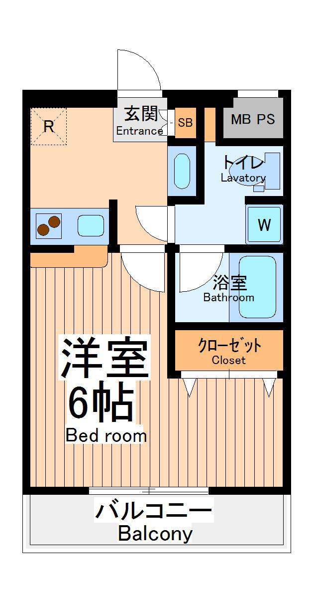 エスフォート玉川学園前(1K/3階)の間取り写真